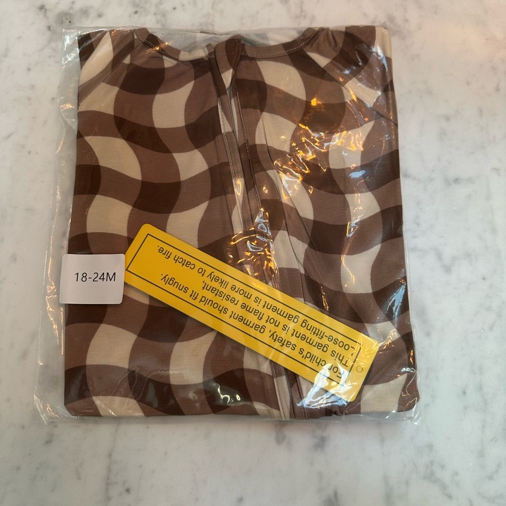 Forever French bamboo zip pajamas in groovy gingham